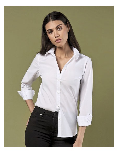 KUS-KK242-Womens Tailored Fit Poplin Shirt Long Sleeve 2